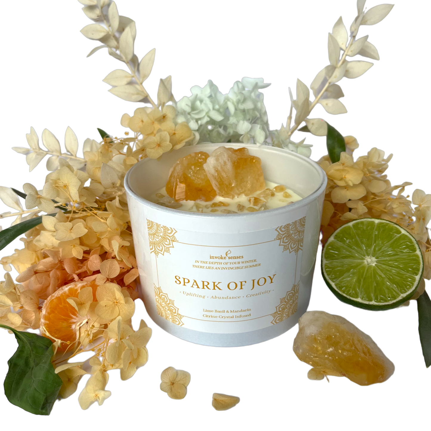 SPARK OF JOY CITRINE CRYSTAL CANDLE